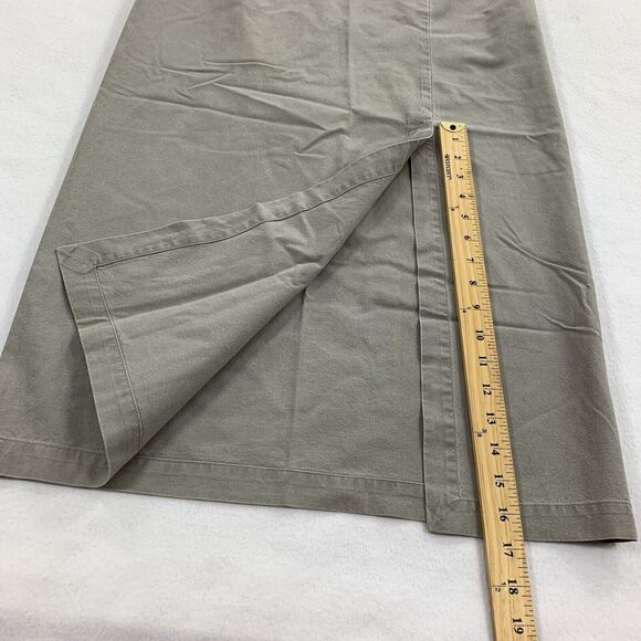 Eileen Fisher Long Cotton Straight Skirt with Slit XS Light Gray Modest Career - Picture 8 of 9